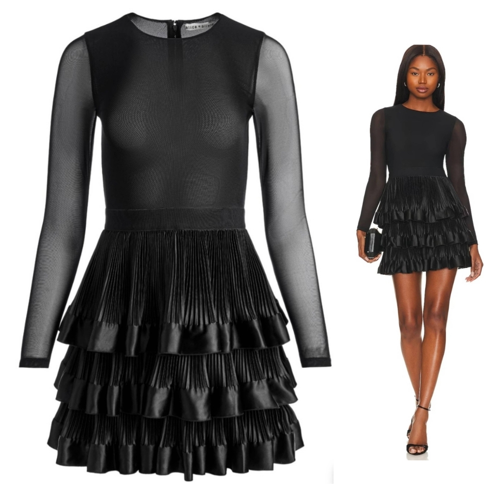 ALICE + OLIVIA CHARA TIERED RUFFLE MINI DRESSSIZE 4  $465